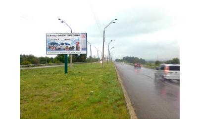Щит 6x3,  мост на Левобер.часть города, направление в центр,